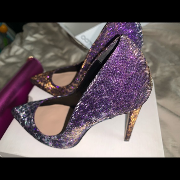 ALDO purple cheetah heels with matching bag - Picture 3 of 6